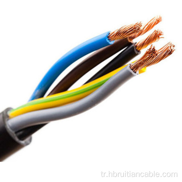 Bakır Tel PVC Esnek 5 Çekirdek Elektrik Kablosu